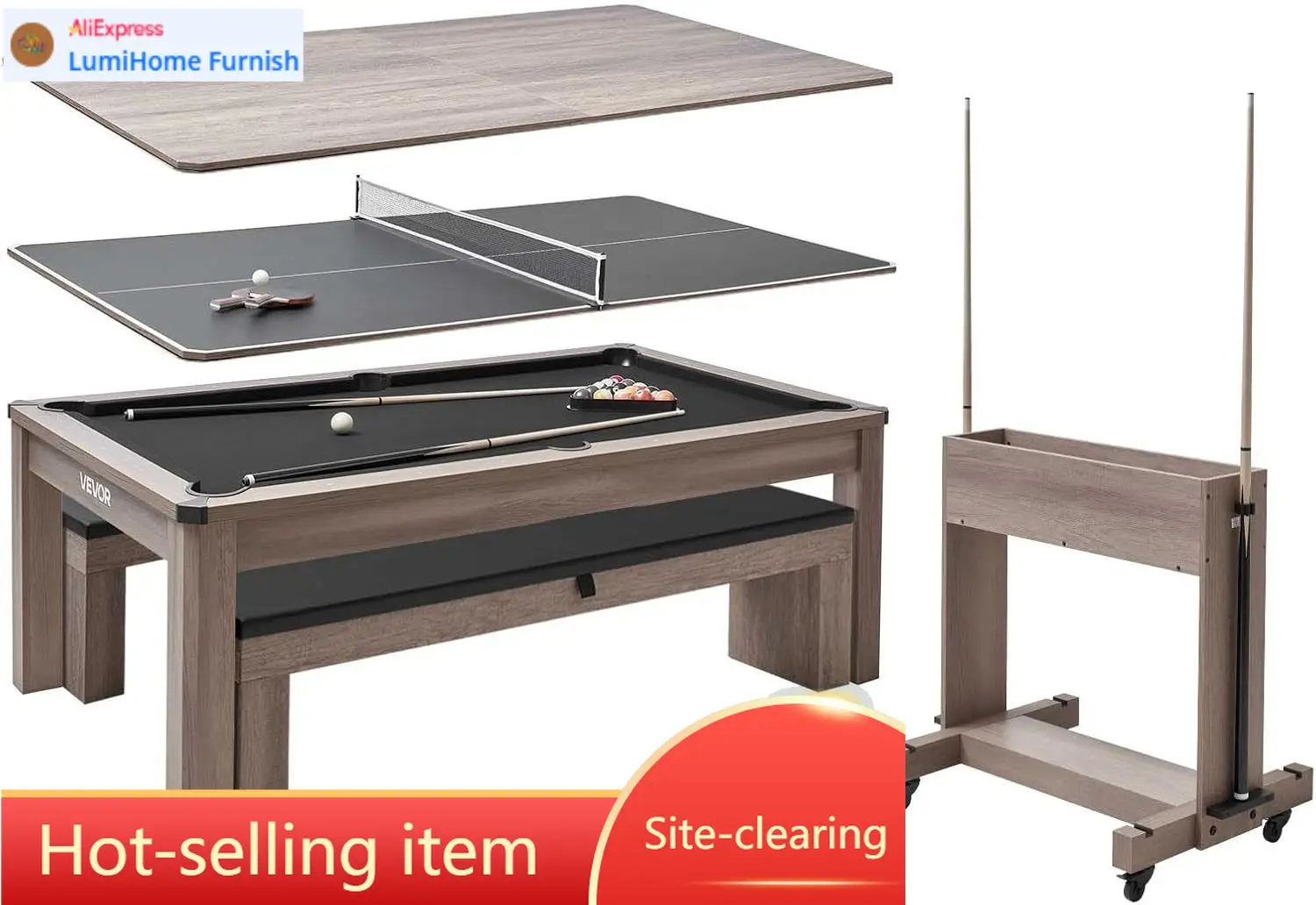 7ft 3-in-1 Multi Game Table wi - Table Tennis Live recension och pris