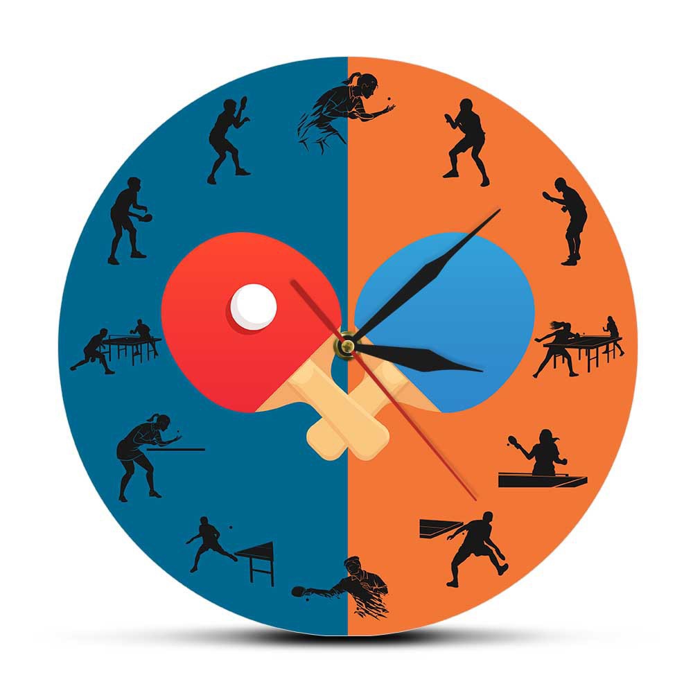 Ping Pong Wall Clock Silent Ta - Table Tennis Live recension och pris