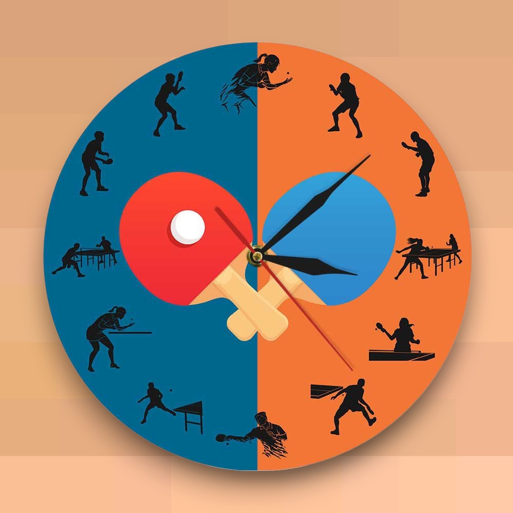 Ping Pong Wall Clock Silent Ta - Table Tennis Live recension och pris