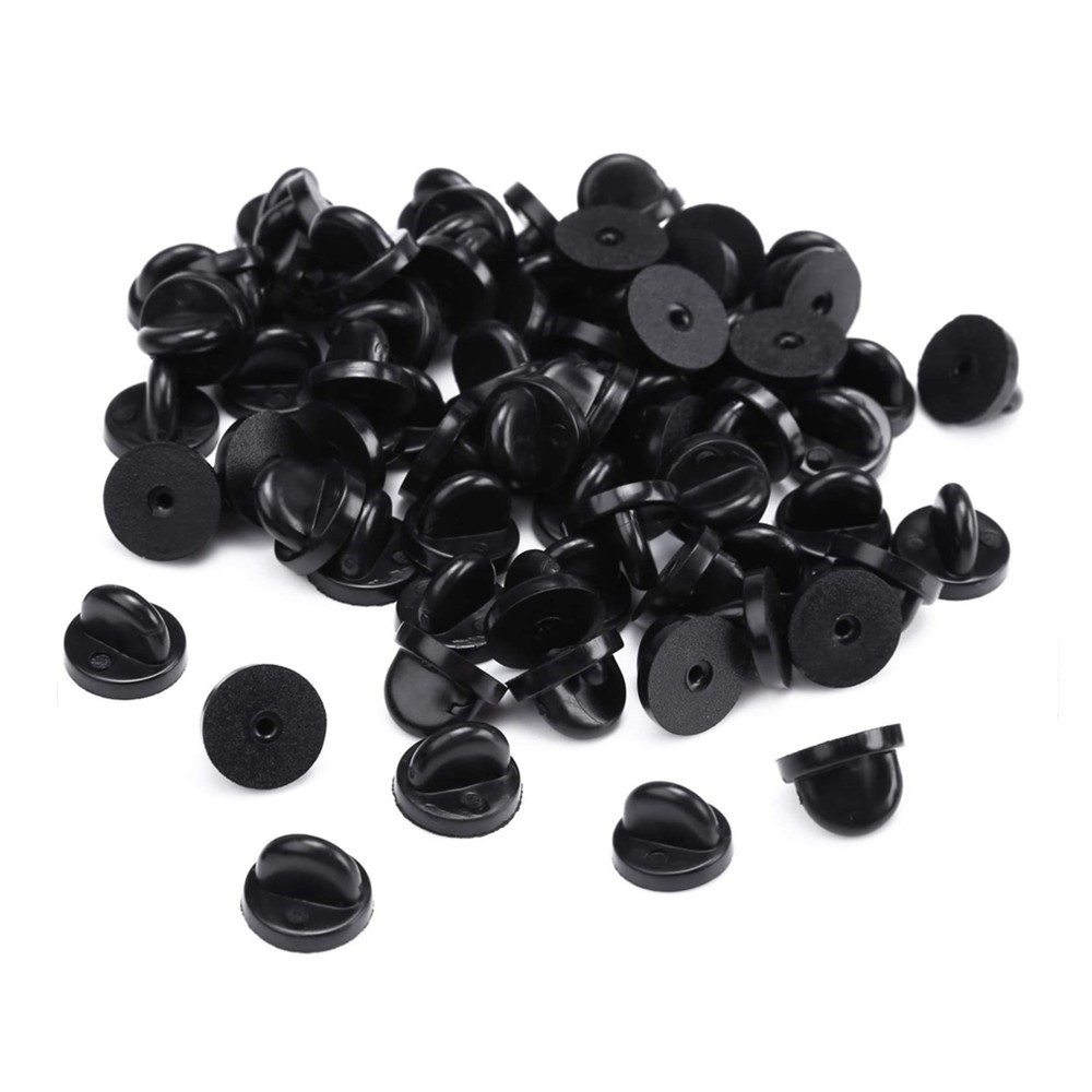 50Pairs Rubber Blank Pin Backs - Butterfly Rubber Sheet recension och pris